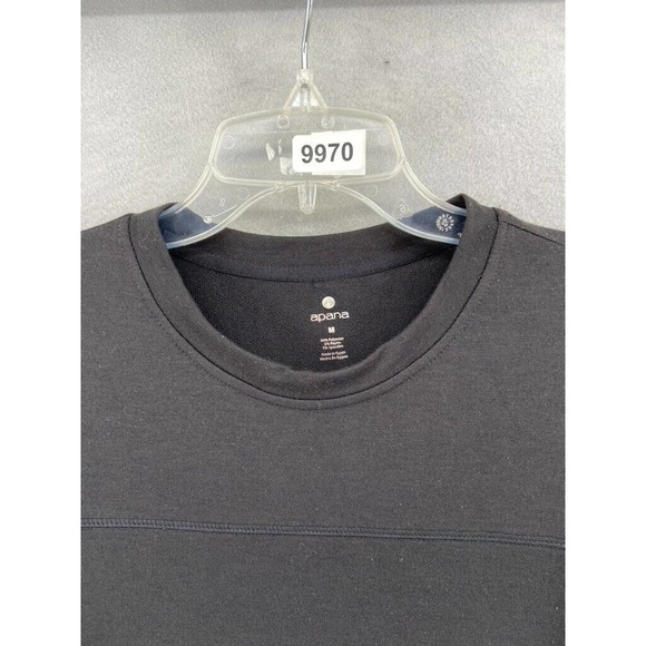 NWT Apana T-Shirt Mens Sz Medium Black Crew Neck Athletic Casual Short Sleeve - Picture 11 of 11